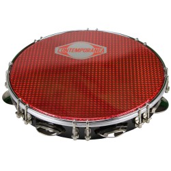 Pandeiro 11" formica noir - peau prismatique rouge - Pro